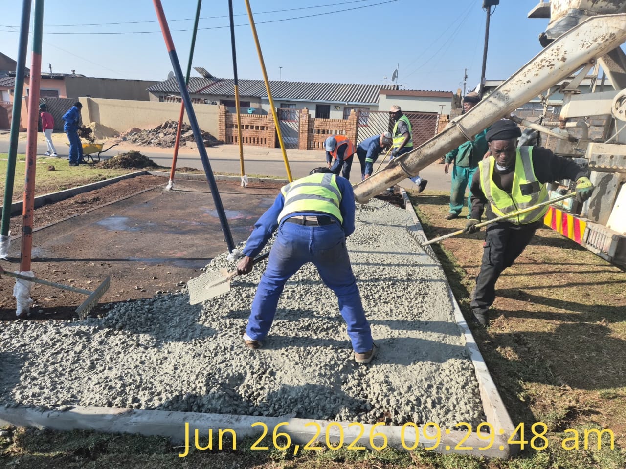 Concrete base installation